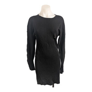 Esteban Cortazar Collective Size Small Cut Out Sweater Dress Black Long Sleeves